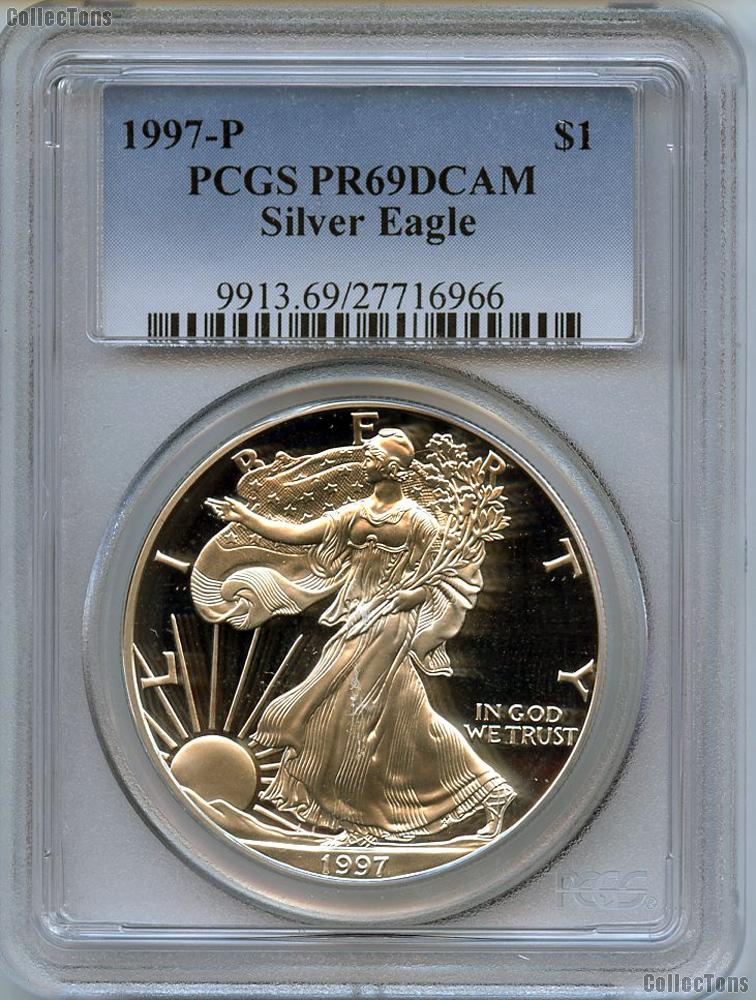 1997-P American Silver Eagle Dollar PROOF in PCGS PR 69 DCAM
