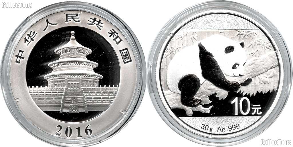 2016 China 30 Gram Silver Panda - Brilliant Uncirculated