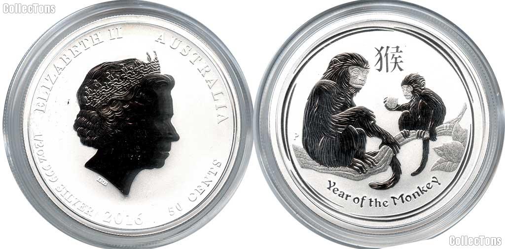 2016 Australian Year of the Monkey 1/2 oz Silver Coin - Perth Mint Lunar Series II