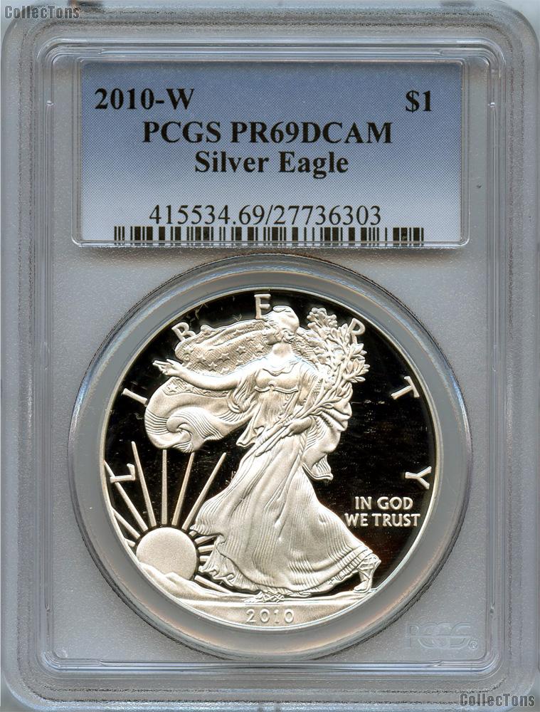 2010-W American Silver Eagle Dollar PROOF in PCGS PR 69 DCAM