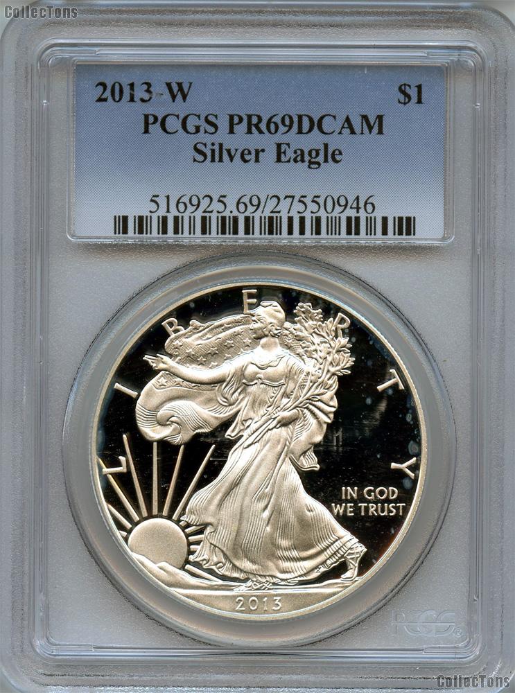 2013-W American Silver Eagle Dollar PROOF in PCGS PR 69 DCAM
