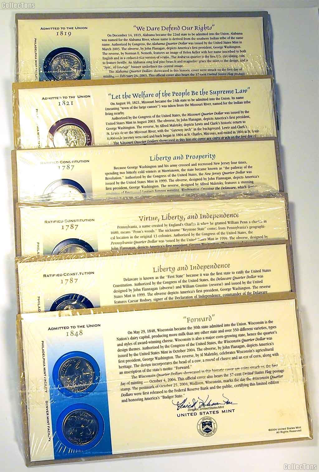 U.S. Mint First Day Covers (FDC) for State and Territory Quarters