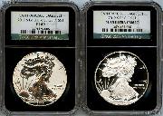 2012-S American Silver Eagle San Francisco 75th Anniversary Set (2 Coins) Proof and Reverse Proof in NGC PF 69 ULTRA CAMEO & PF 69 Retro Holders