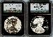2012-S American Silver Eagle San Francisco 75th Anniversary Set (2 Coins) Proof and Reverse Proof in NGC PF 69 ULTRA CAMEO & PF 69 Retro Holders