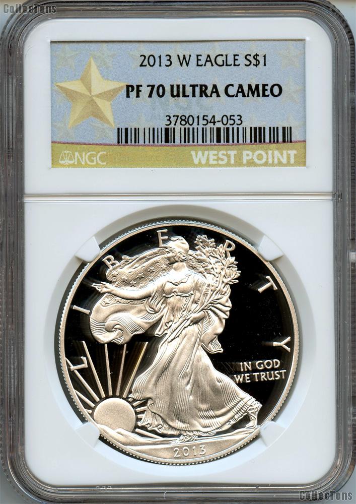 2013-W American Silver Eagle Dollar PROOF in NGC Gold Star PF 70 ULTRA CAMEO