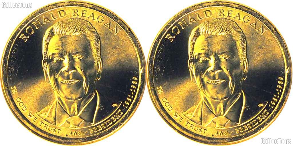2016 P & D Ronald Reagan Presidential Dollar GEM BU