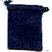 Drawstring Pouch 4 x 5 1/2 Navy Blue Velour Bag for Coins & Valuables
