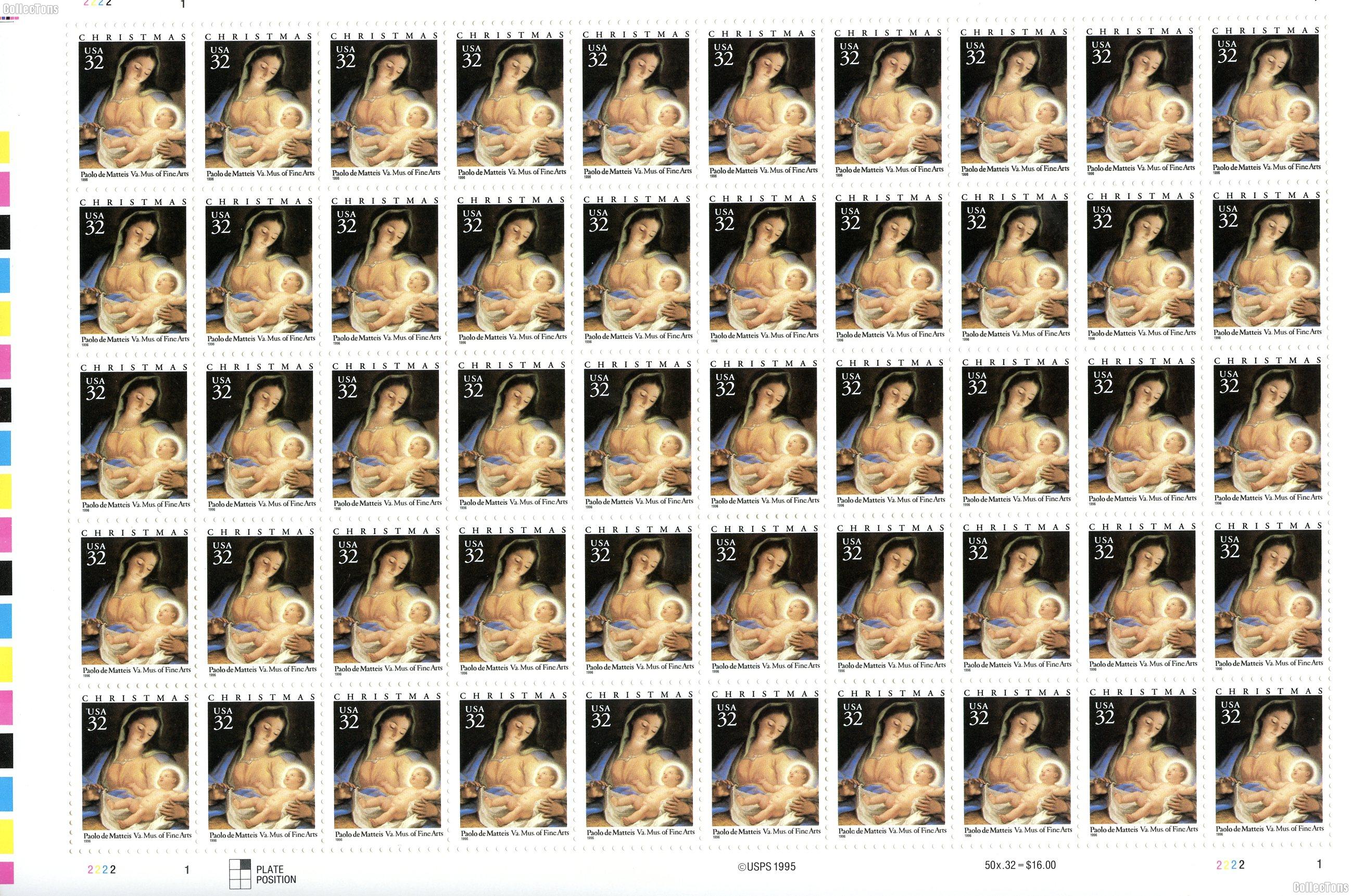 1996 Madonna & Child 32 Cent US Postage Stamp Unused Sheet of 50 Scott #3007