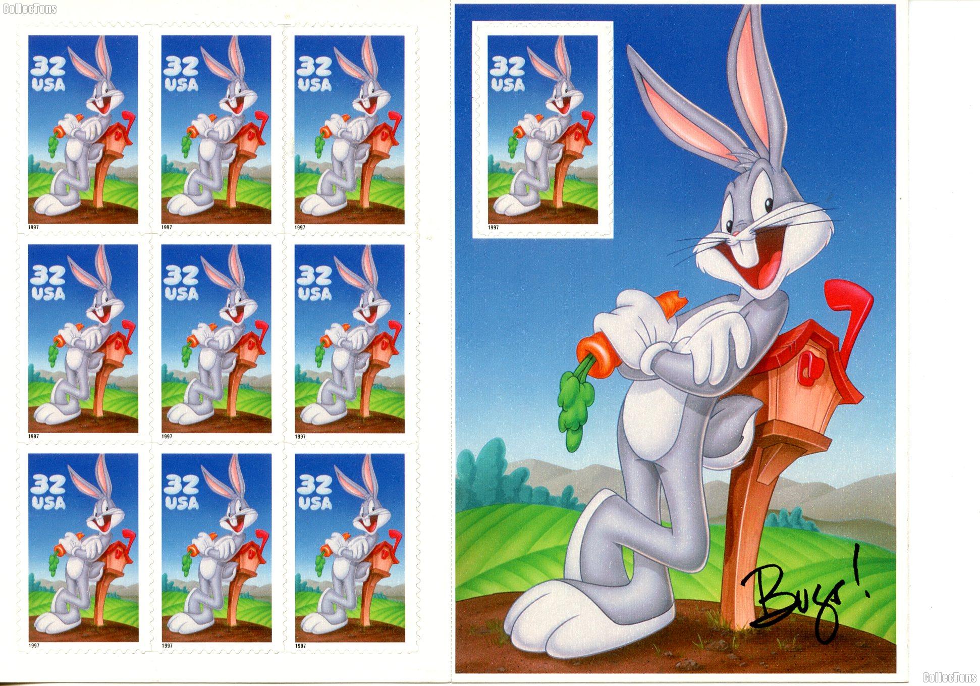 1997 Bugs Bunny 32 Cent US Postage Stamp Unused Sheet of 10 Scott #3137