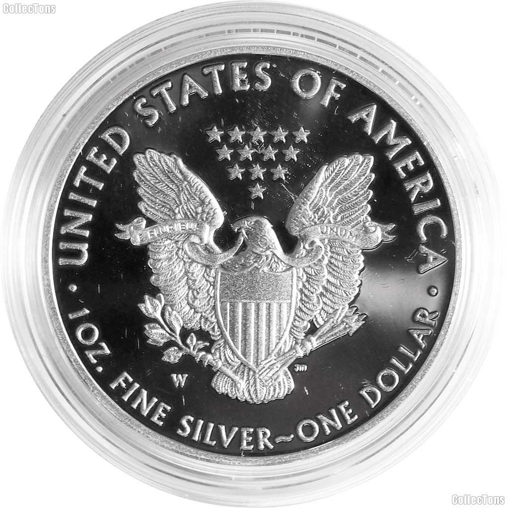 2016-W Proof American Silver Eagle Dollar in Box with COA - 30th Anniversary Edition with Edge Lettering