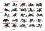 1995 Antique Automobiles 32 Cent US Postage Stamp MNH Sheet of 25 Scott #3019-3023