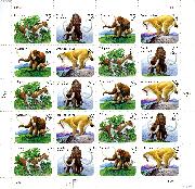 1996 Prehistoric Animals 32 Cent US Postage Stamp MNH Sheet of 20 Scott #3077-3080