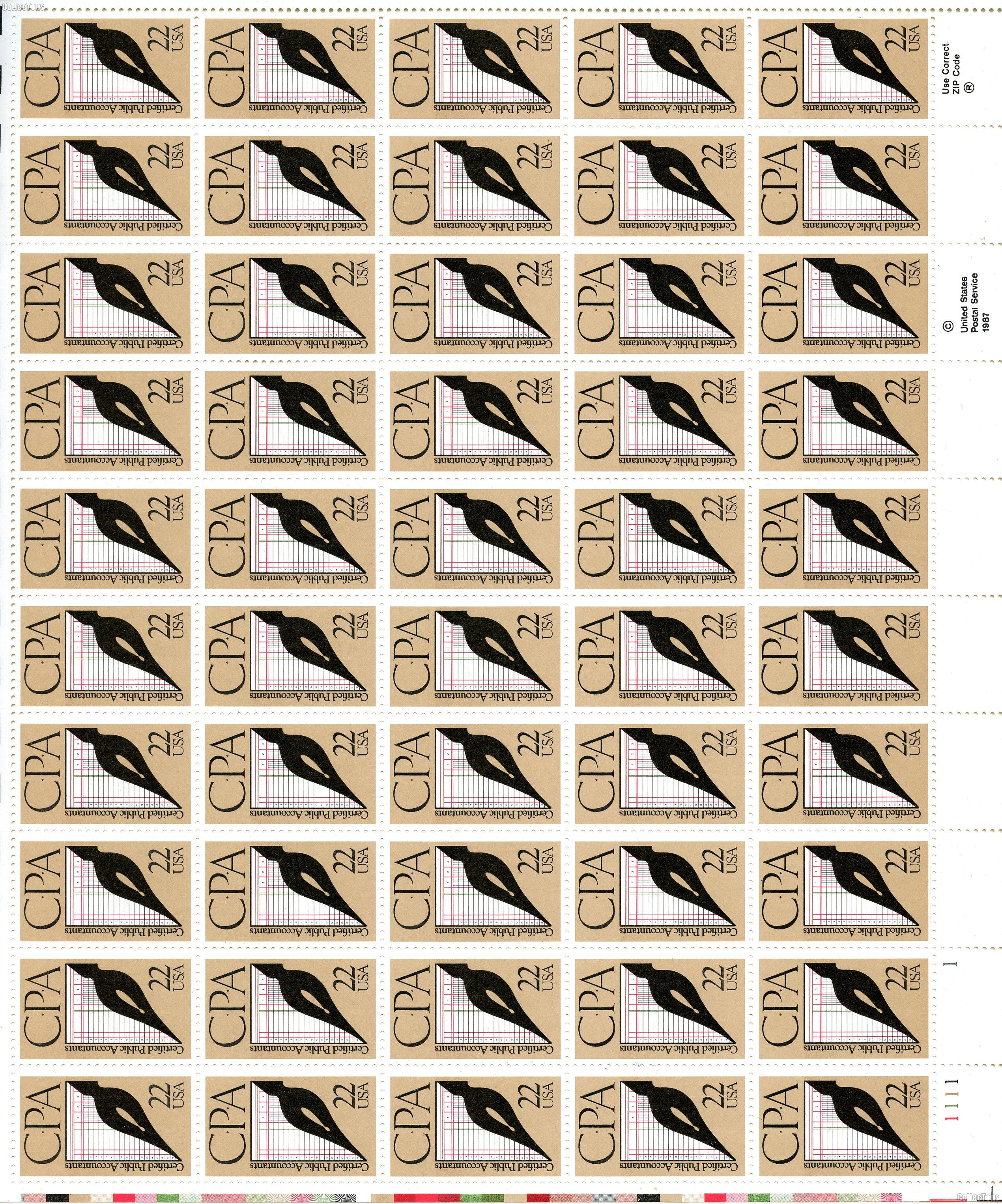 1987 CPA (Certified Public Accountants) 22 Cent US Postage Stamp MNH