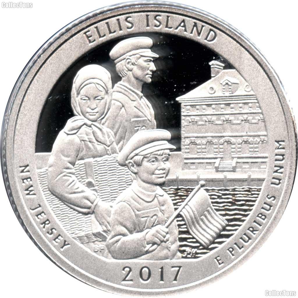 2017-S New Jersey Ellis Island (Statue of Liberty National Monument) Quarter GEM SILVER PROOF America the Beautiful