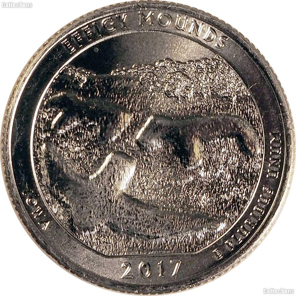 2017-D Iowa Effigy Mounds National Monument Quarter GEM BU America the Beautiful