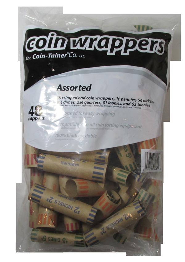 48 Mixed Preformed Coin Wrappers (Cents, Nickels, Dimes, Quarters)