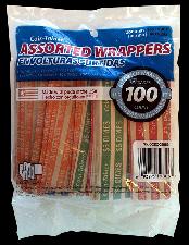 100 Mixed Flat Coin Wrappers (Cents, Nickels, Dimes, Quarters)
