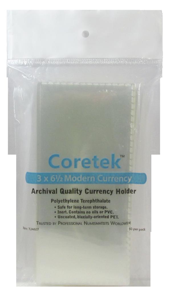 Coretek 3" x 6 1/2" Modern Currency (Medium) Archival Quality Currency Holder