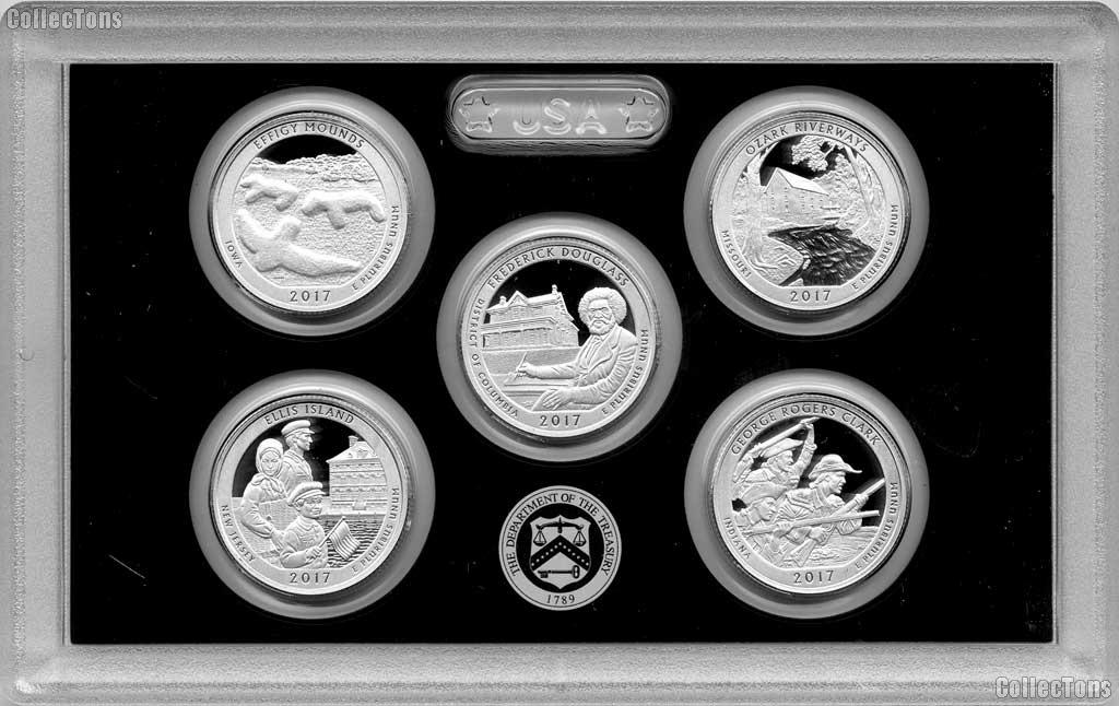 2017 National Parks SILVER Quarter Proof Set - 5 Coins