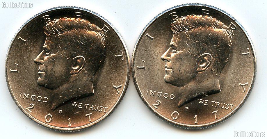 2017 P & D Kennedy Half Dollars GEM BU 2017 Kennedy Halves