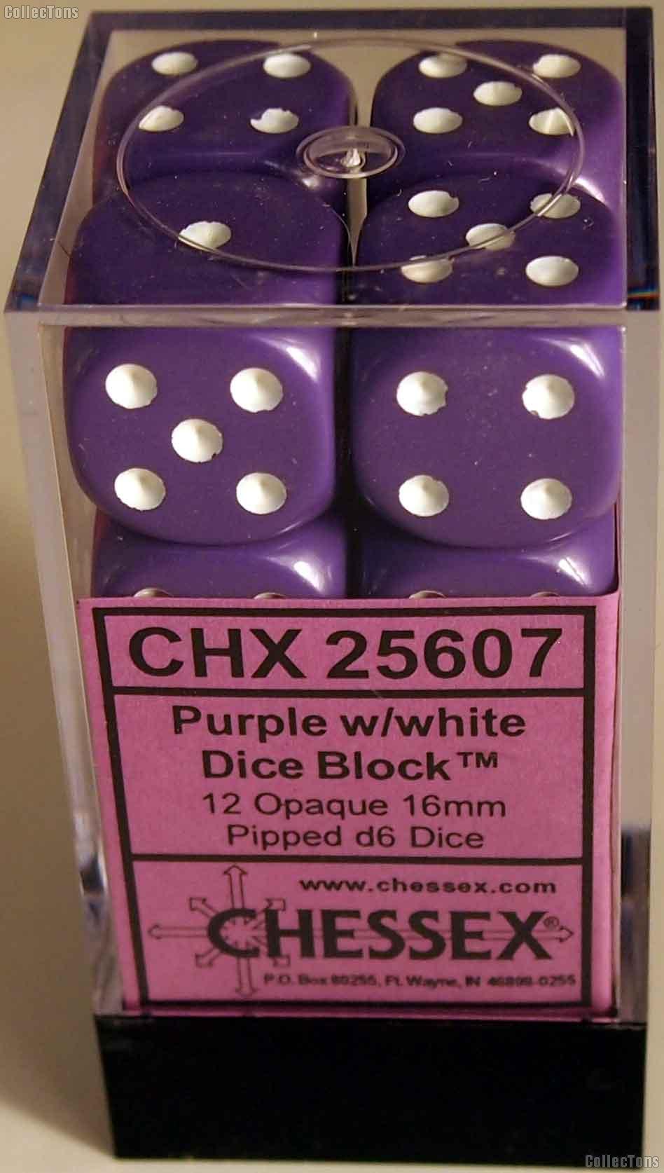 Chessex Block of 12 16mm d6 Dice (Opaque)