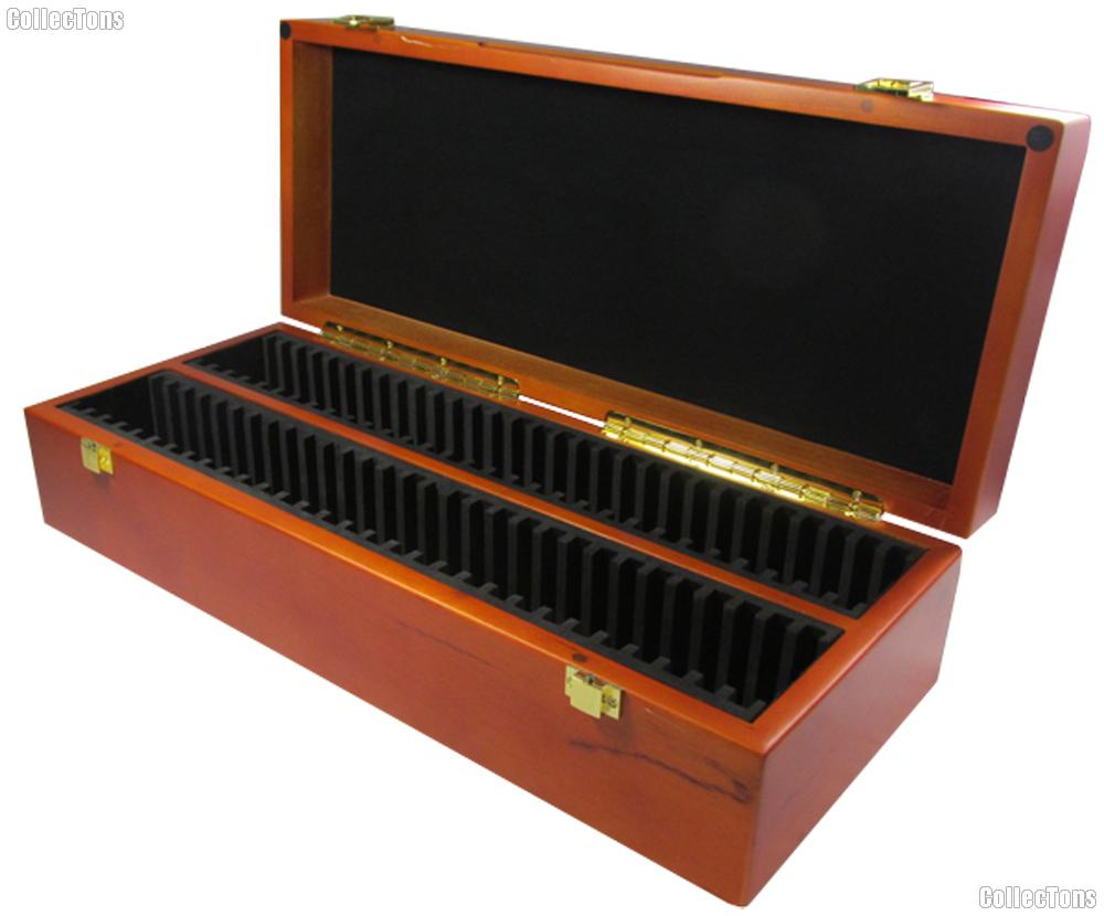Vertical Row Wooden Coin Box for 60 Slab Holders