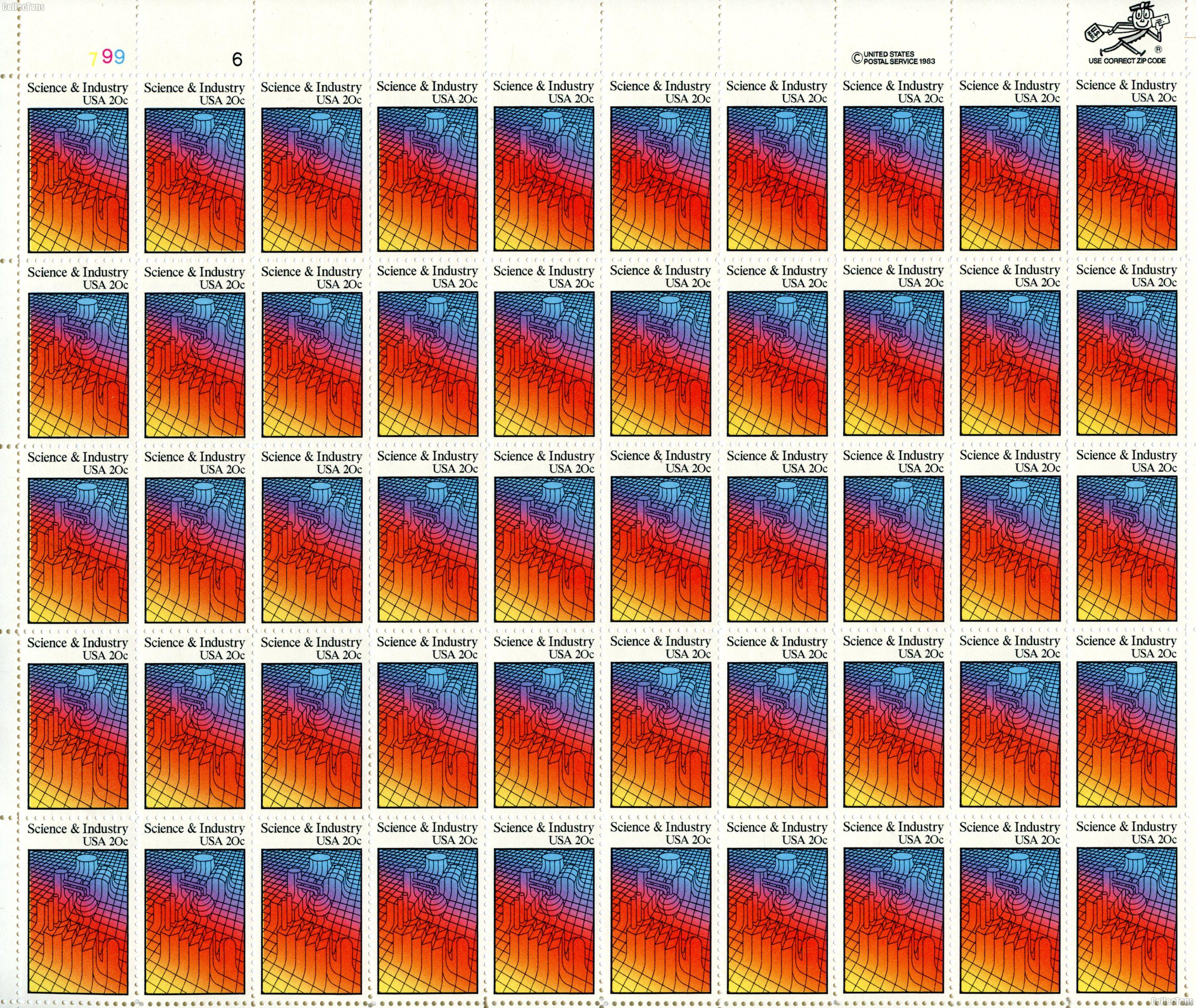 1983 Science & Industry 20 Cent US Postage Stamp MNH Sheet of 50 Scott #2031