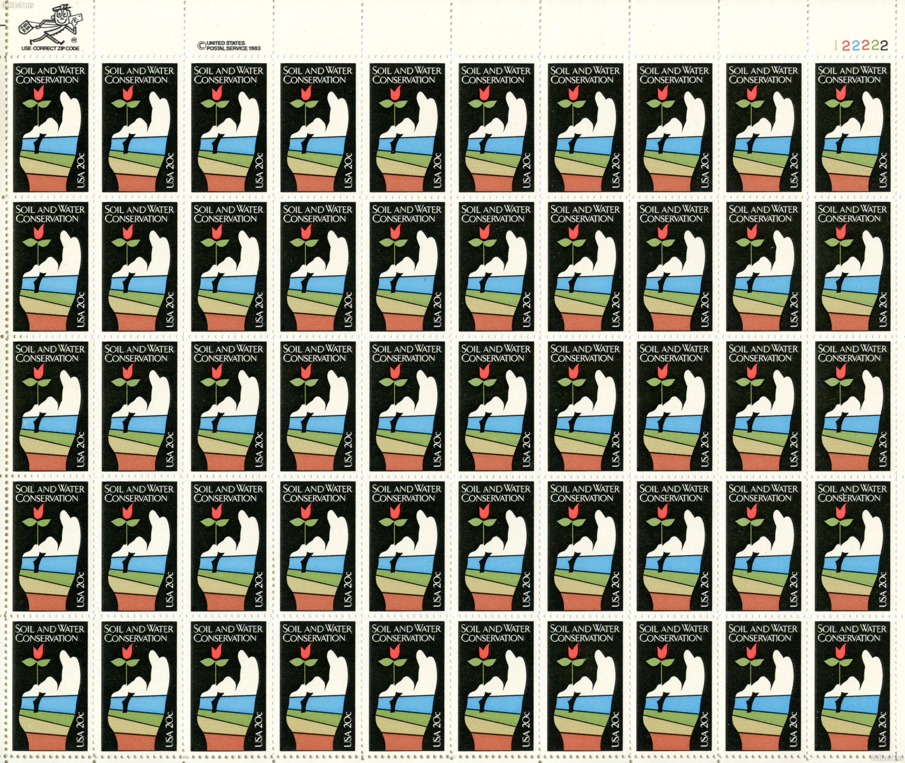 1984 Soil and Water Conservation 20 Cent US Postage Stamp MNH Sheet of 50 Scott #2074