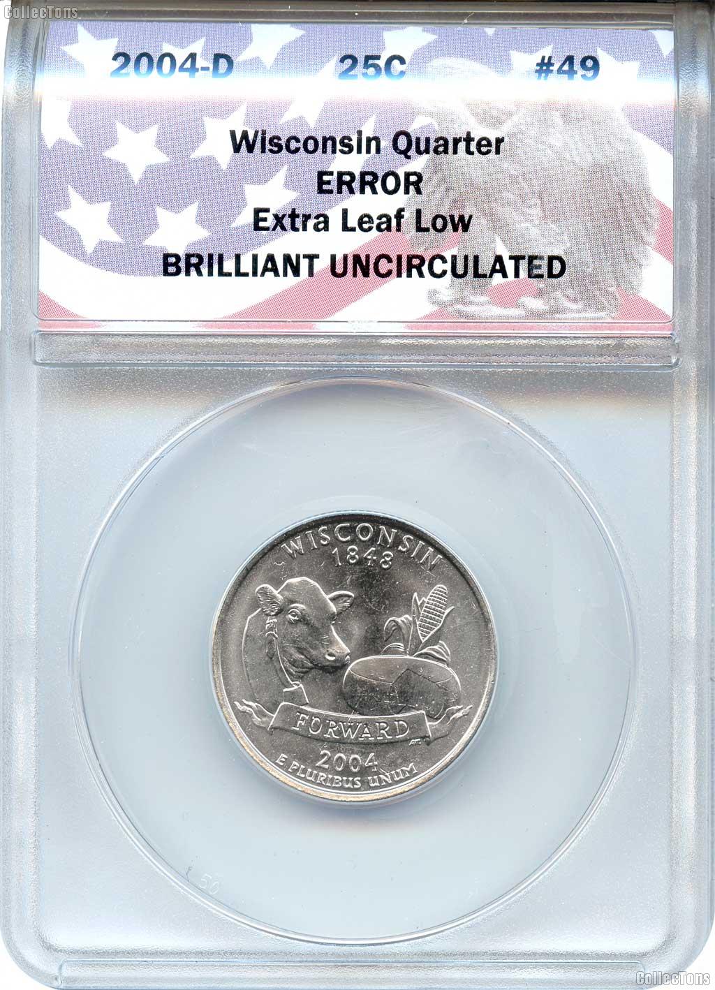 CollecTons Keepers #49: 2004-D Wisconsin Quarter, Extra Leaf Low, Error Coin