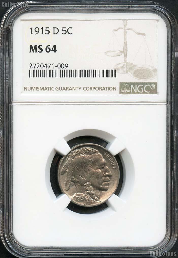 1915-D Buffalo Nickel in NGC MS 64