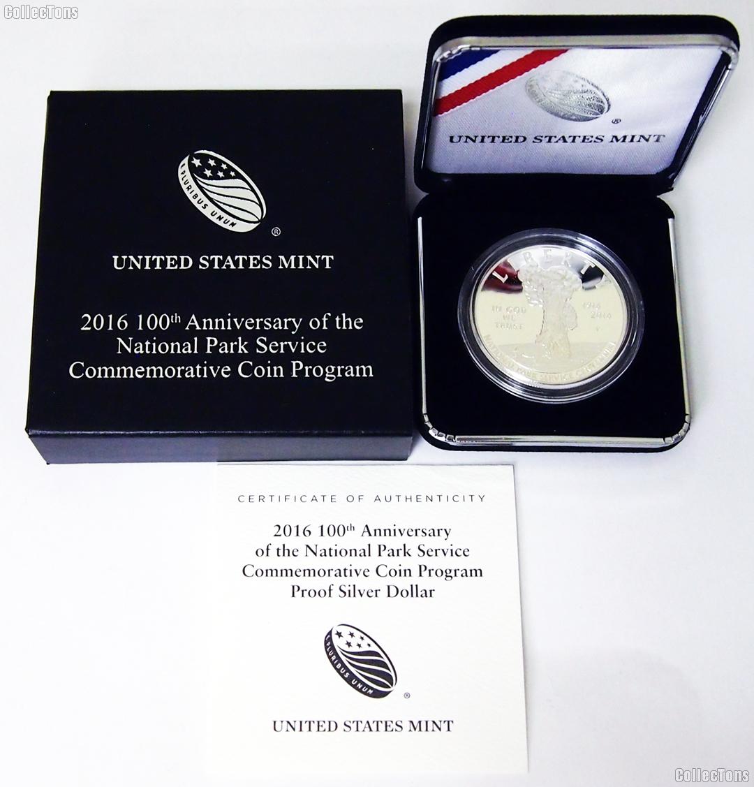 2016-P National Park Service 100th Anniversary Proof Commemorative Silver Dollar Coin