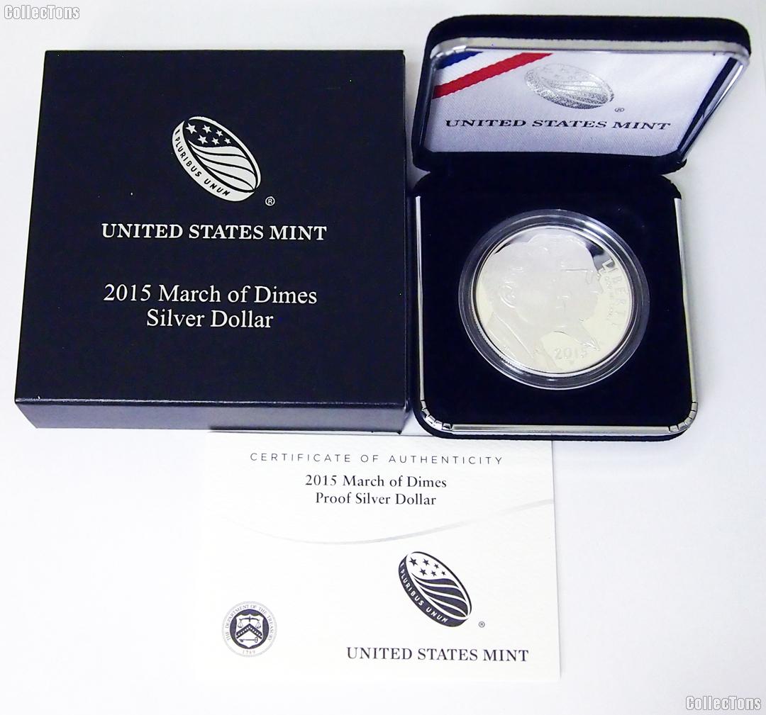 2015-W March of Dimes 75th Anniversary Proof Commemorative Silver Dollar Coin