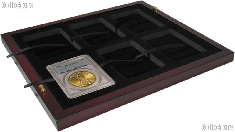 Coin Tray for 6 Slabs fits in Mahogany Wood Coin Display