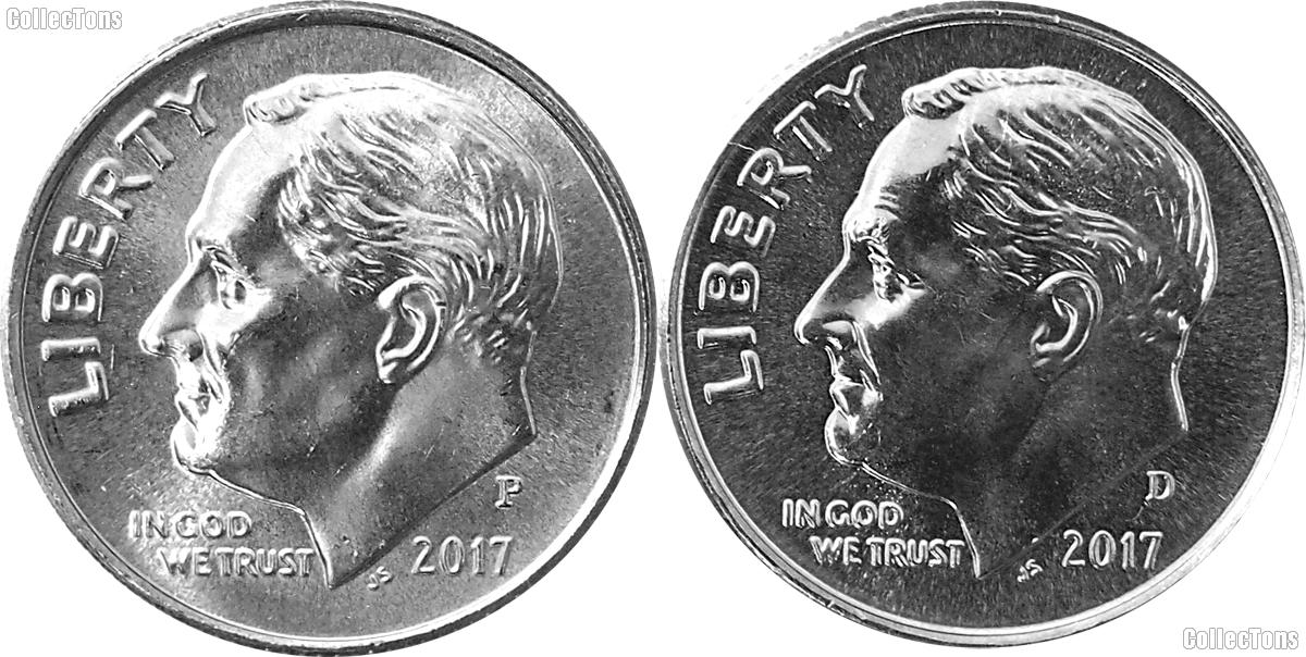 2017 P & D Roosevelt Dime GEM BU 2017 Dimes Perfect for Album