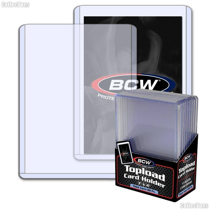 3x4 Sports Card Holders by BCW 10 Pack Thick Card Topload Sleeves 138 Point 3.5mm