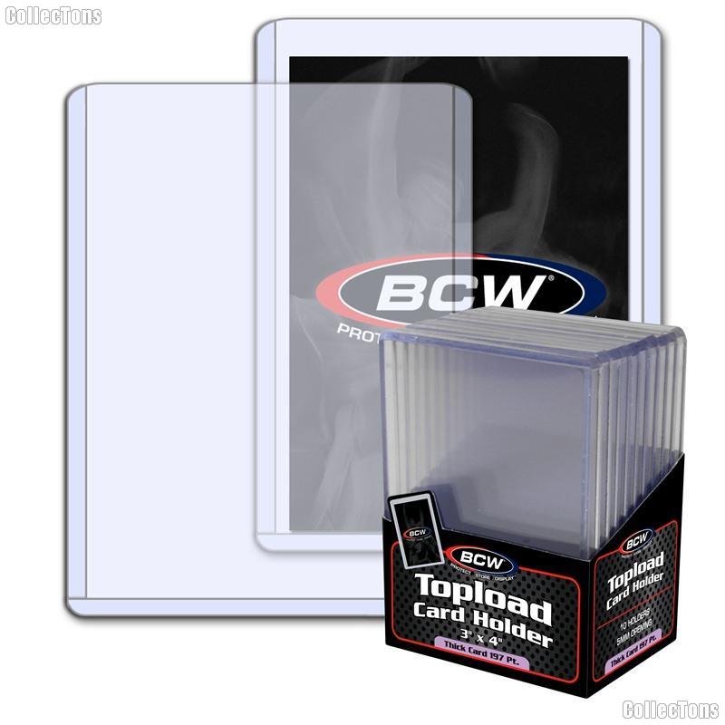 3x4 Sports Card Holders by BCW 10 Pack Thick Card Topload Sleeves 197 Point 5mm