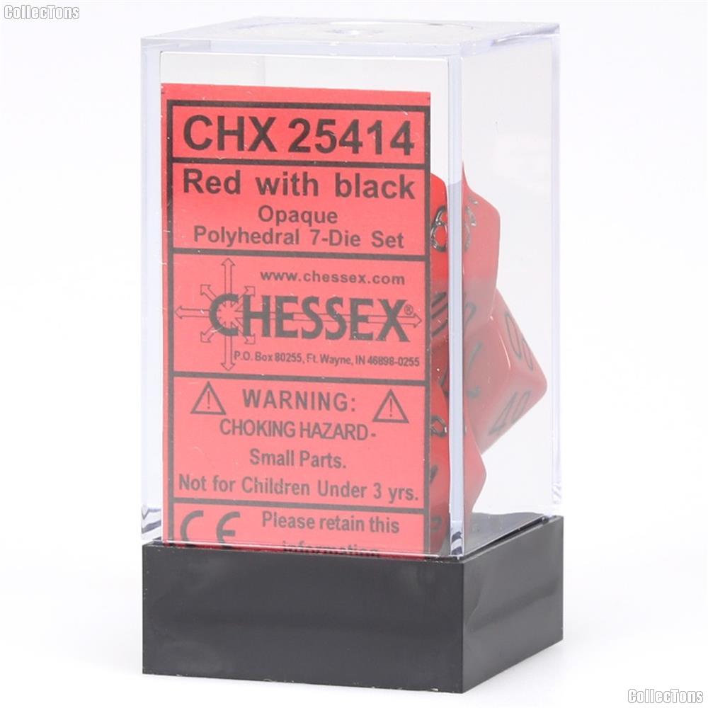 7-Die Set Polyhedral Red/Black Opaque Dice by Chessex CHX25414