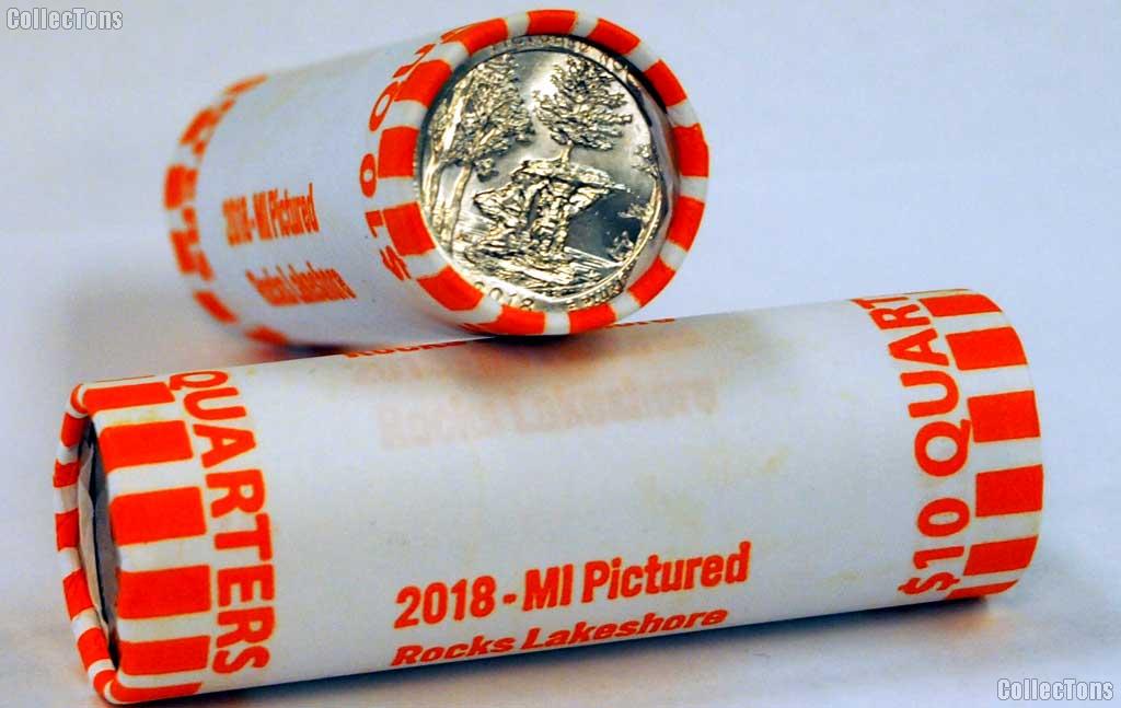 2018-P Michigan Pictured Rocks National Lakeshore Quarter Roll GEM BU America the Beautiful