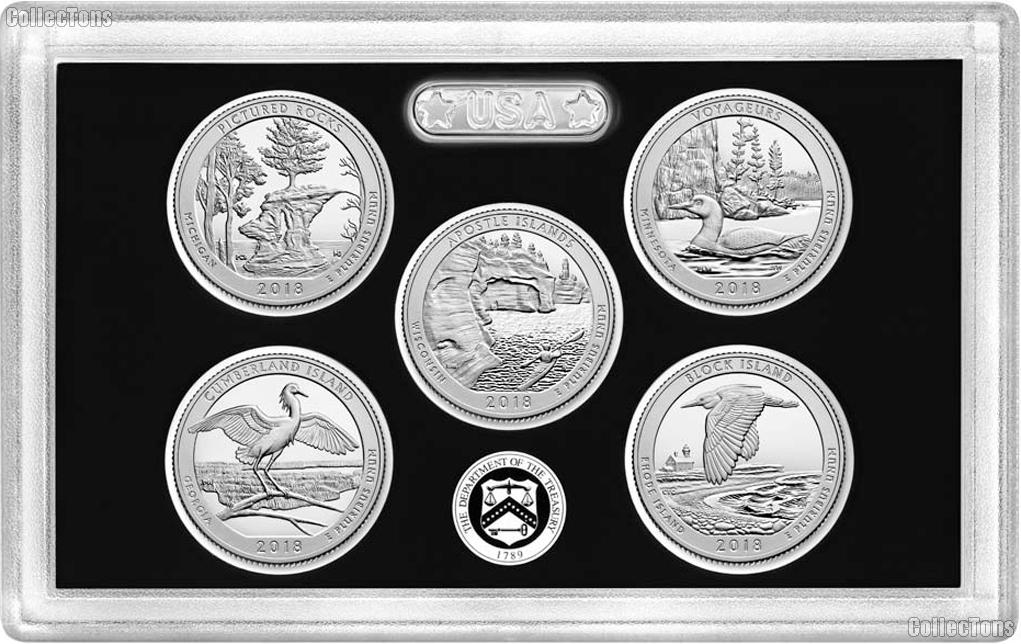 2018 National Parks SILVER Quarter Proof Set - 5 Coins