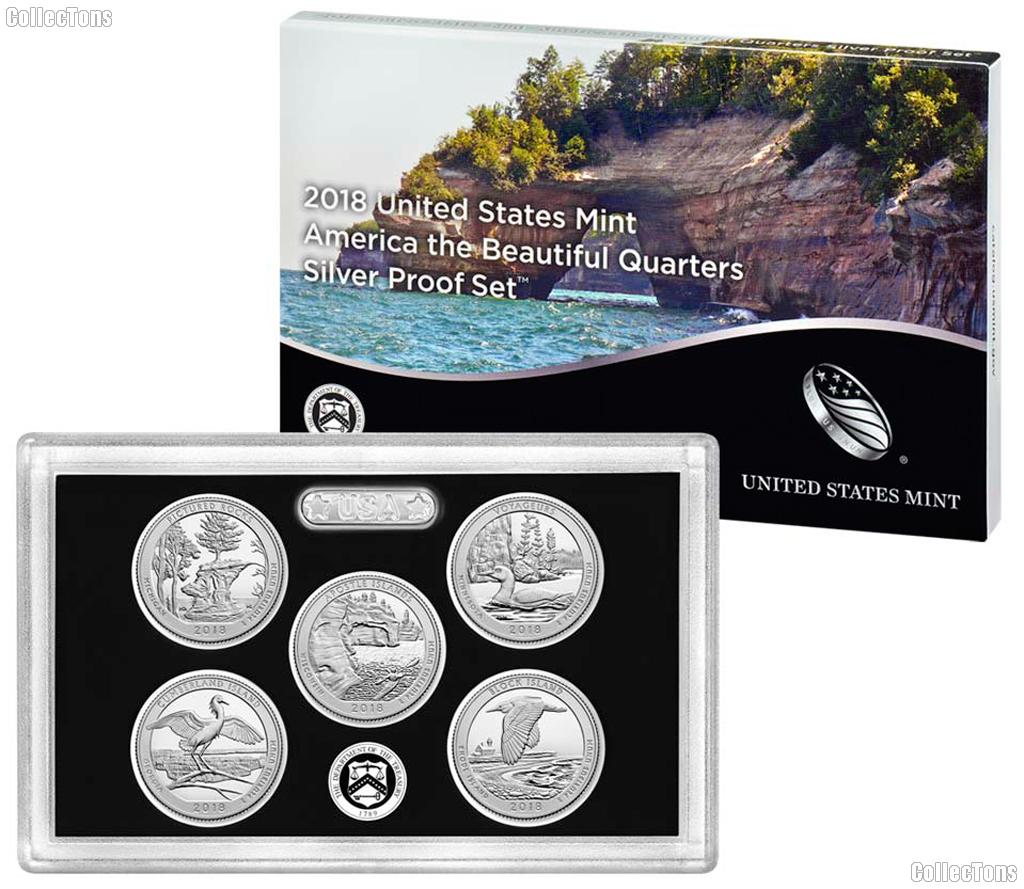 2018 QUARTER SILVER PROOF SET * ORIGINAL * 5 Coin U.S. Mint Silver Proof Set