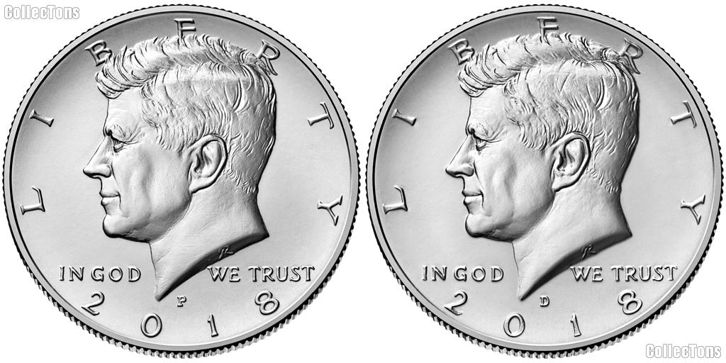 2018 P & D Kennedy Half Dollars GEM BU 2018 Kennedy Halves