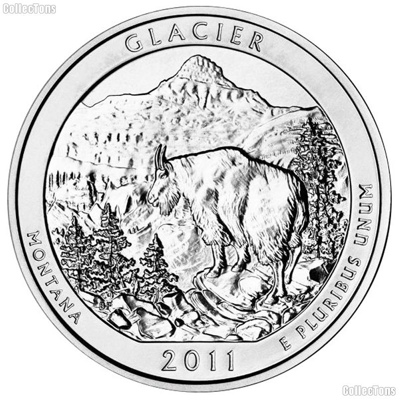2011 Glacier 5 Oz Silver National Park Quarter ATB Coin