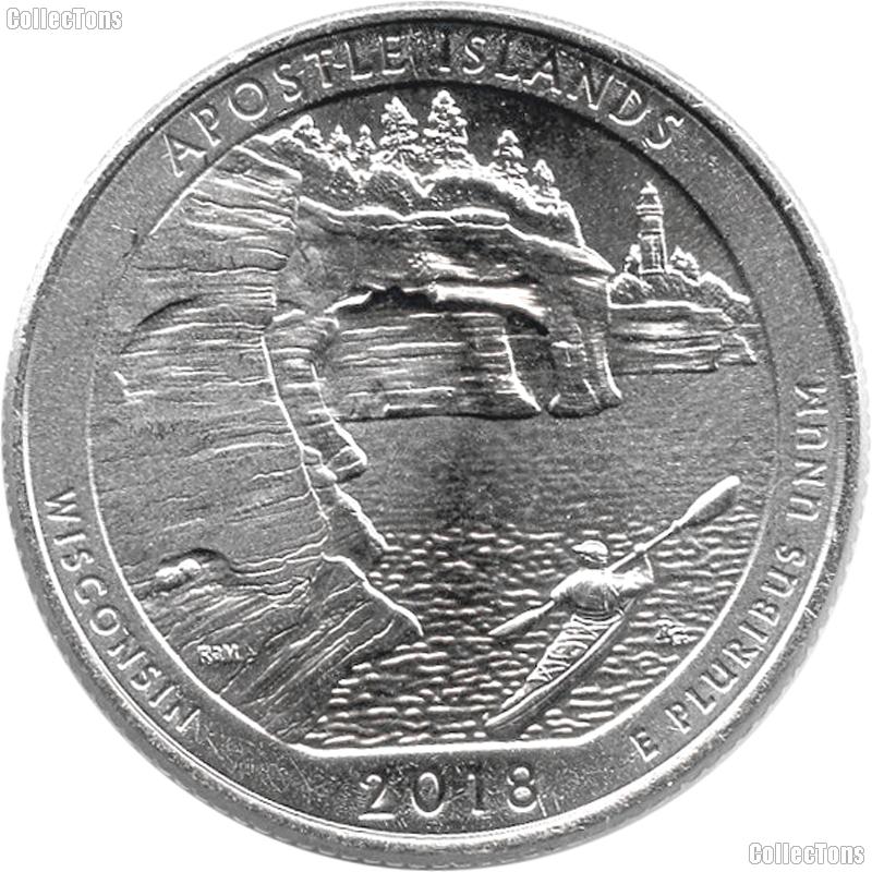 2018-D Wisconsin Apostle Islands National Lakeshore Quarter GEM BU America the Beautiful