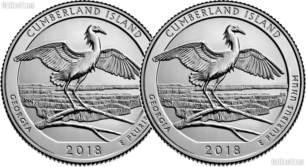 2018 P & D Georgia Cumberland Island National Monument Quarters GEM BU America the Beautiful