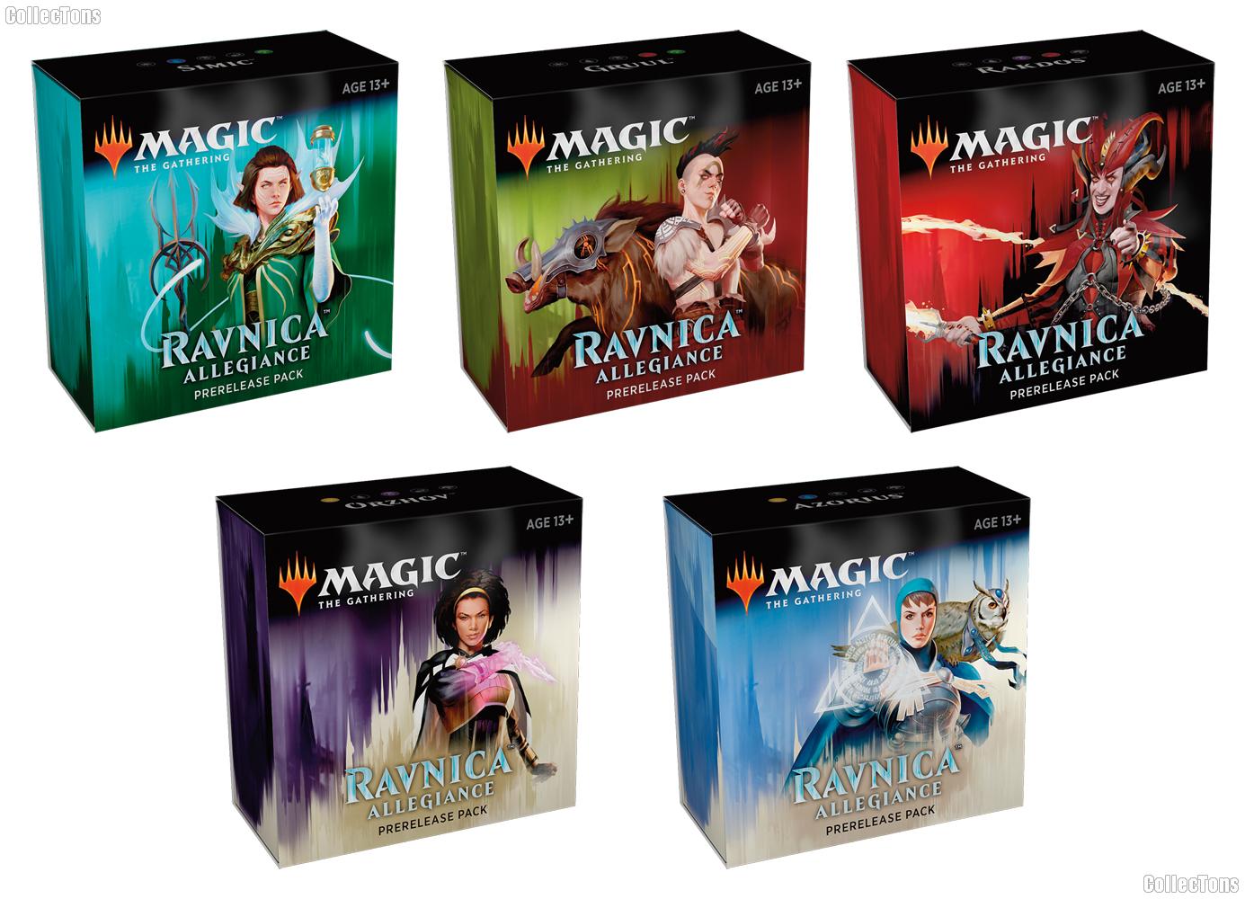 MTG Magic the Gathering Ravnica Allegiance Prerelease Packs All 5 Guilds MTG Magic the Gathering Ravnica Allegiance Prerelease Packs All 5 Guilds