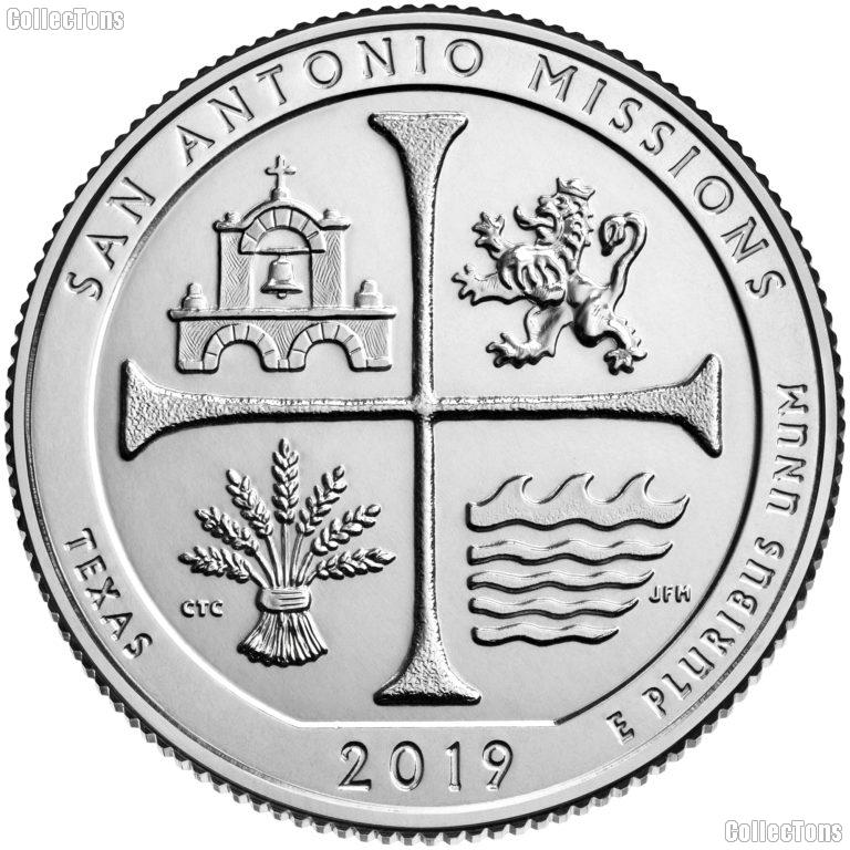 2019-W Texas San Antonio Missions National Historical Park Quarter GEM BU Great American Coin Hunt