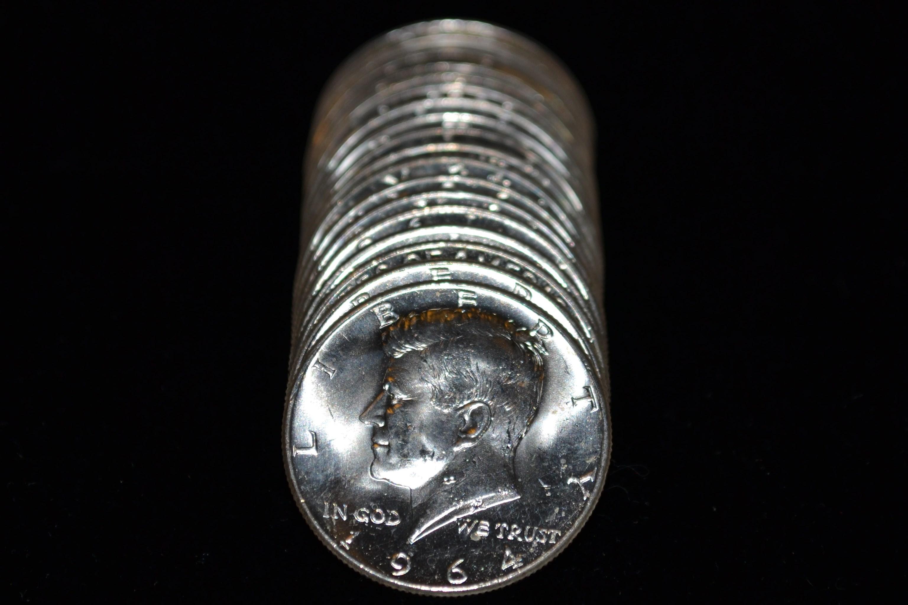 1964 BU Kennedy Half Dollar Rolls - 20 Coins