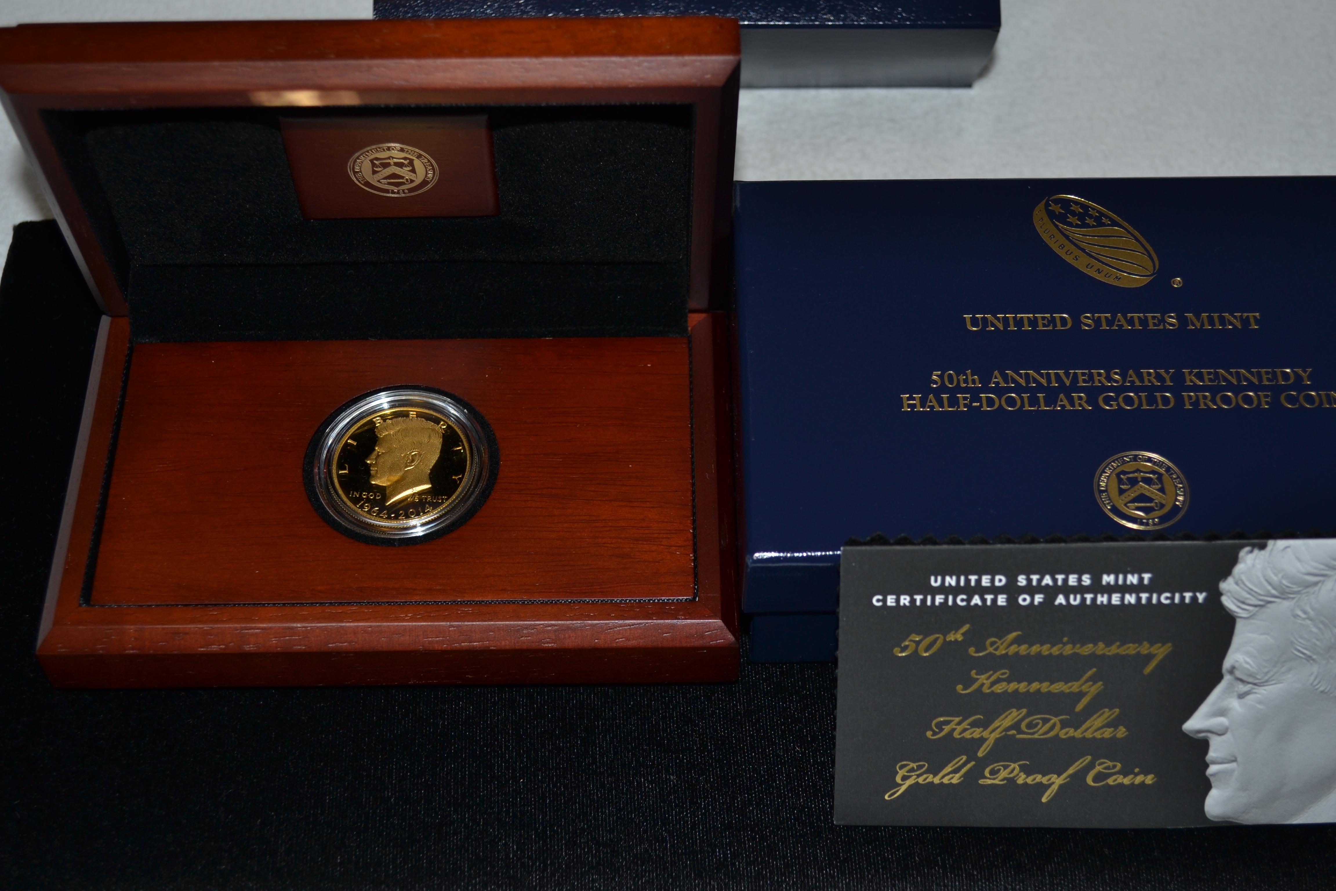 2014-W GOLD Proof High Relief Kennedy Half Dollar - 50th Anniversary in OGP