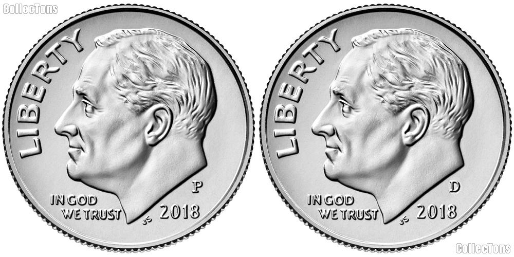 2018 P & D Roosevelt Dime GEM BU 2018 Dimes Perfect for Album