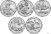 2018 National Park Quarters Complete Set Philadelphia (P) Mint Uncirculated (5 Coins) MI, WI, MN, GA, RI